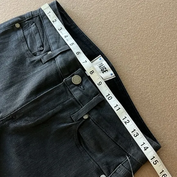 🆕 PAIGE VERDUGO ANKLE BLACK JEANS - Sterling Dark Coated- Size 28