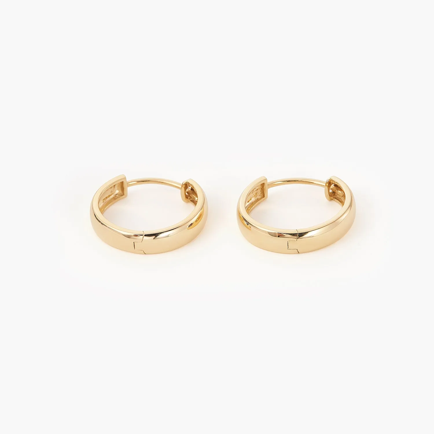 13mm 14K Gold Bold Huggie Hoops Earrings