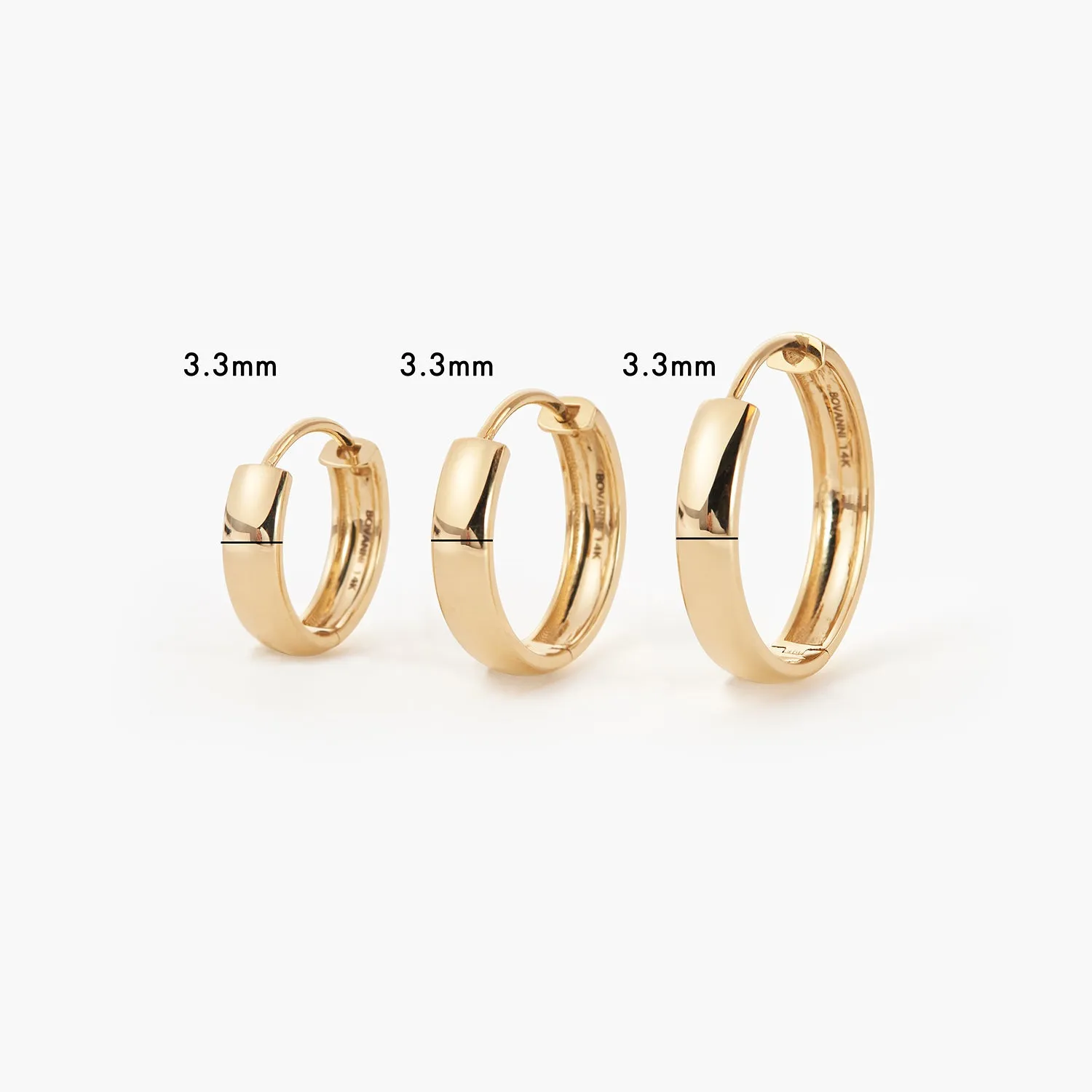 13mm 14K Gold Bold Huggie Hoops Earrings