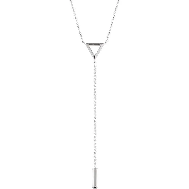 14K Rose Triangle & Bar Y 16-18" Necklace