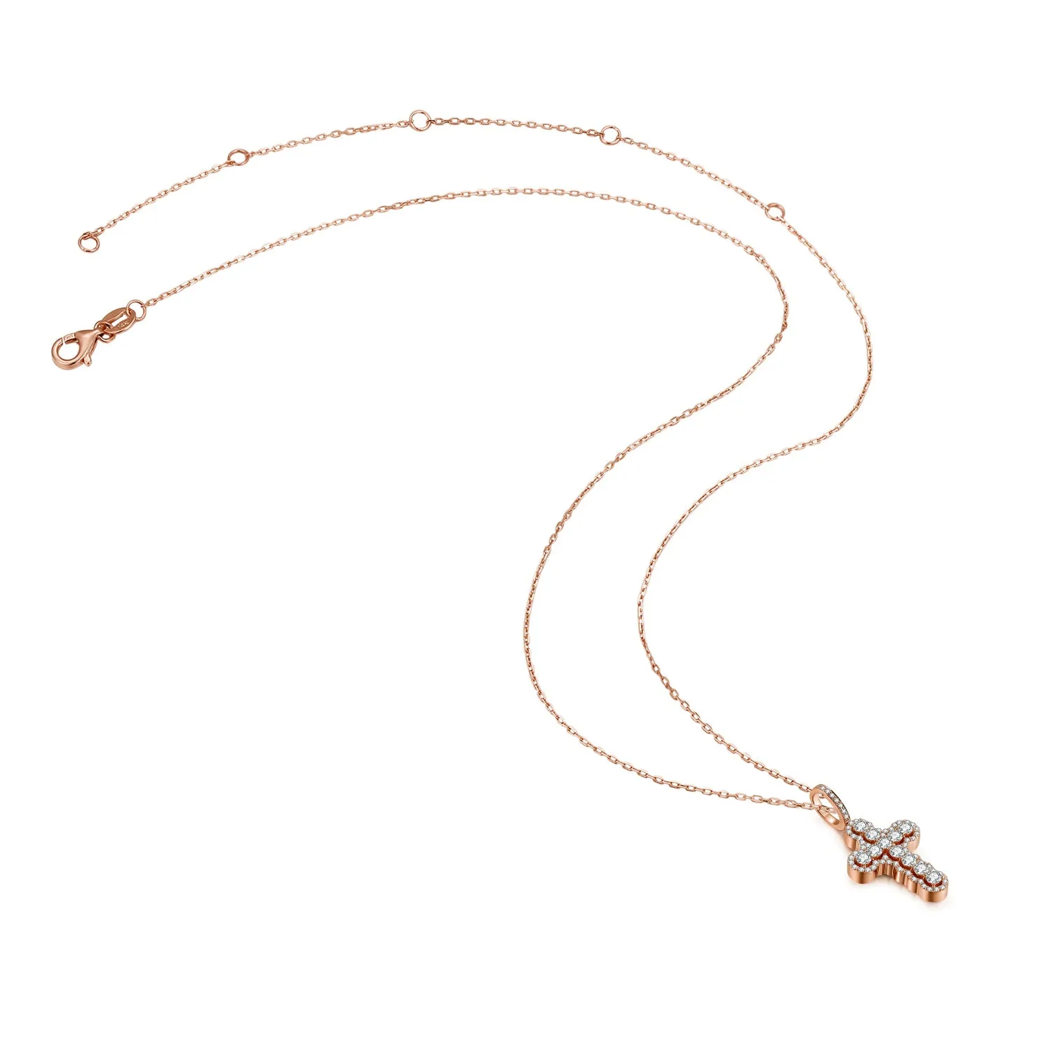 14K Solid Gold Cross Necklace Exclusively Handcrafted 3.623Carat Natural Diamond (H-F Color, VS1-VS2 Clarity)