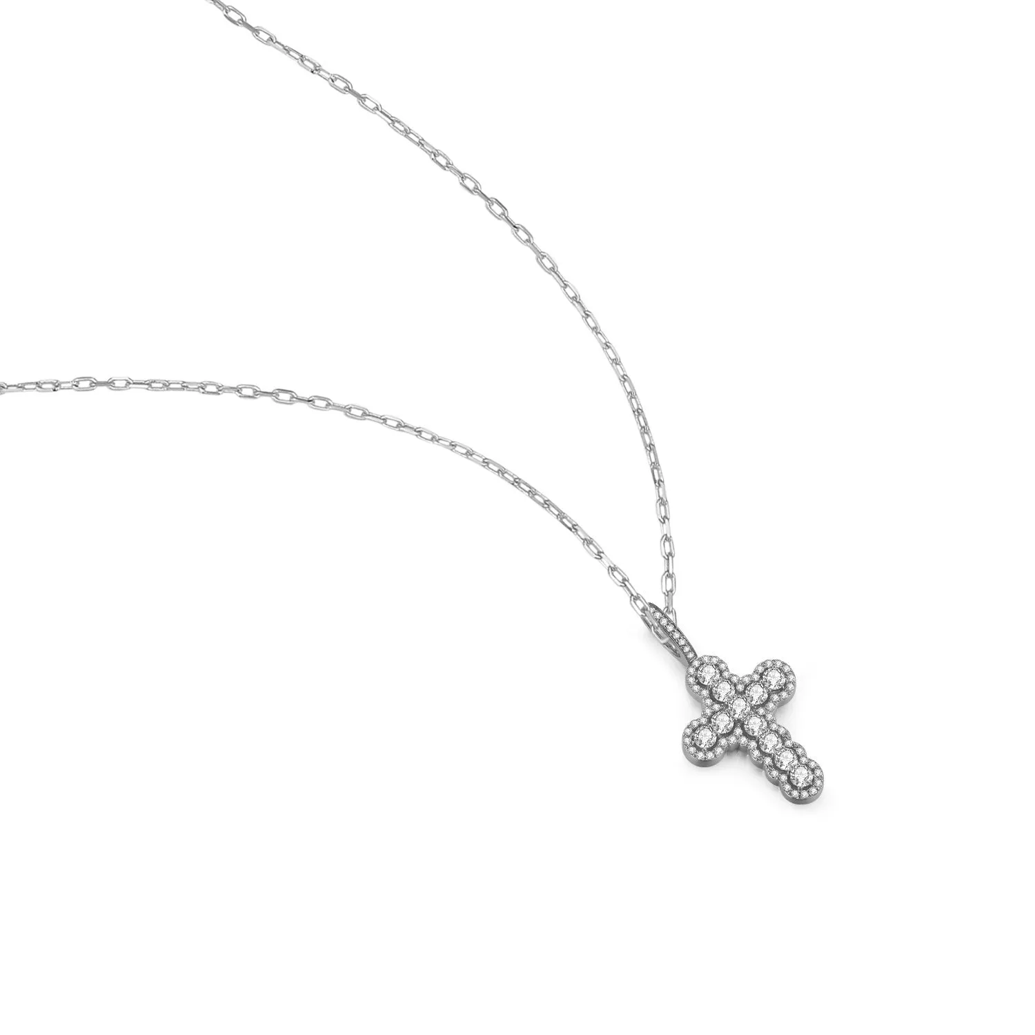 14K Solid Gold Cross Necklace Exclusively Handcrafted 3.623Carat Natural Diamond (H-F Color, VS1-VS2 Clarity)