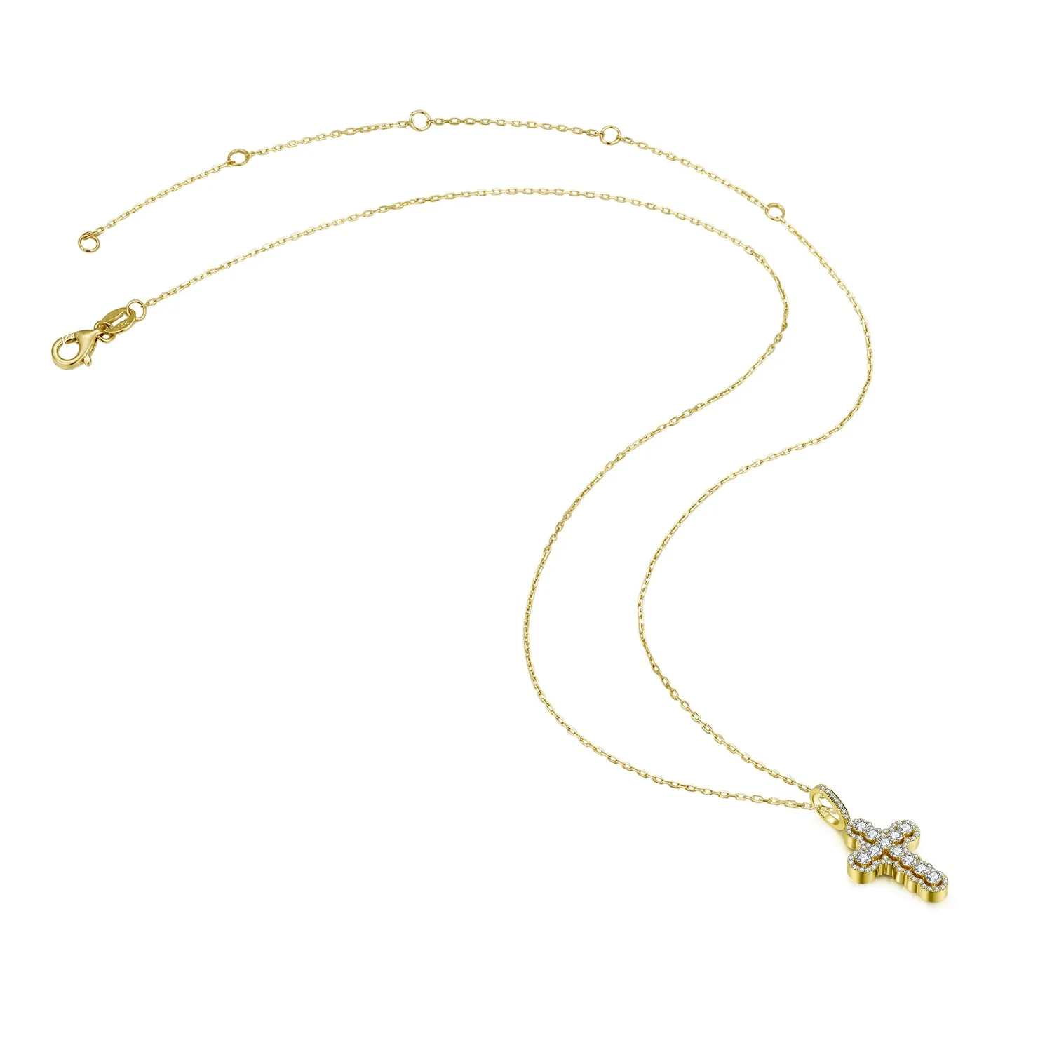14K Solid Gold Cross Necklace Exclusively Handcrafted 3.623Carat Natural Diamond (H-F Color, VS1-VS2 Clarity)