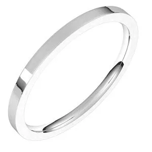 14K White 1.5 mm Flat Comfort Fit Light Band Size 7