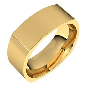 14K Yellow 8 mm Square Comfort Fit Band Size 11