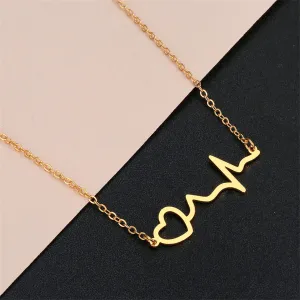 18K Gold-Plated Heartbeat Pendant Necklace