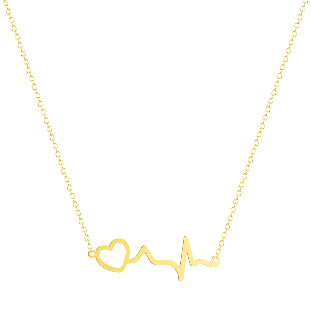 18K Gold-Plated Heartbeat Pendant Necklace