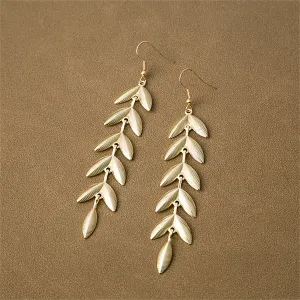 18K Gold-Plated Leaves Drop Earrings