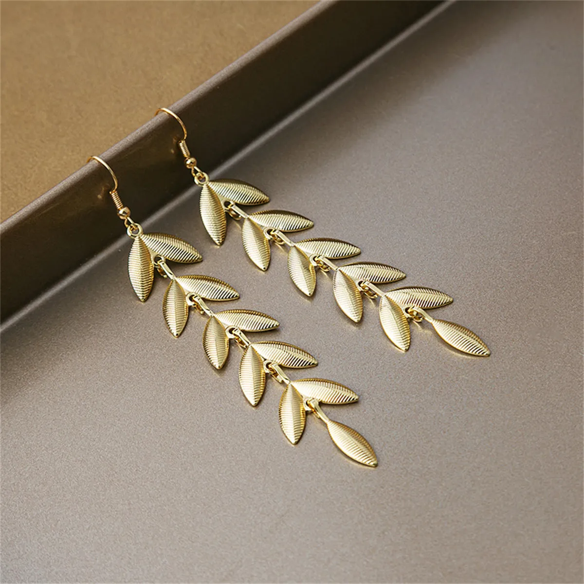 18K Gold-Plated Leaves Drop Earrings