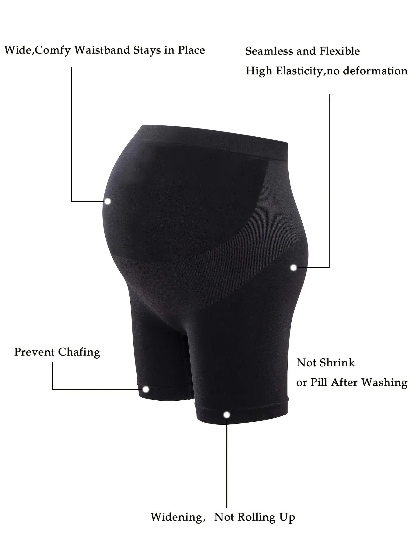 1pc Women's Maternity Seamless Shorts High Waist Elastic Breathable Pregnancy Underwear For Belly Support