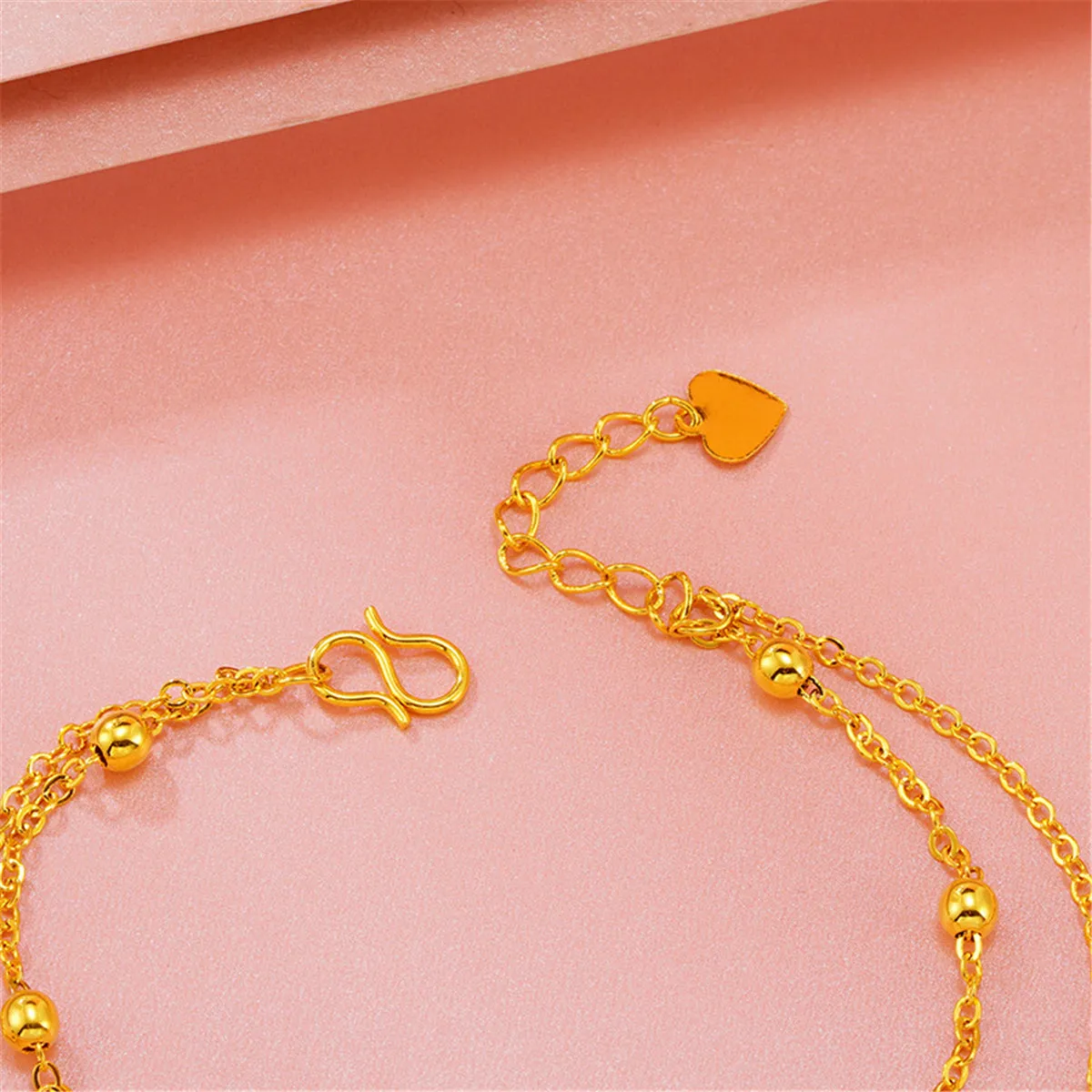 24K Gold-Plated Feather Layered Anklet