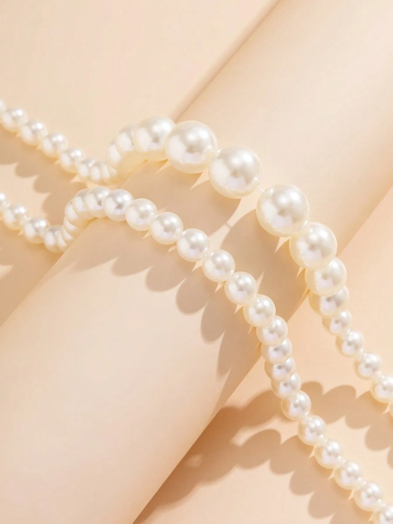 2pcs/set Elegant Irregular Pearl Beaded Necklace Set