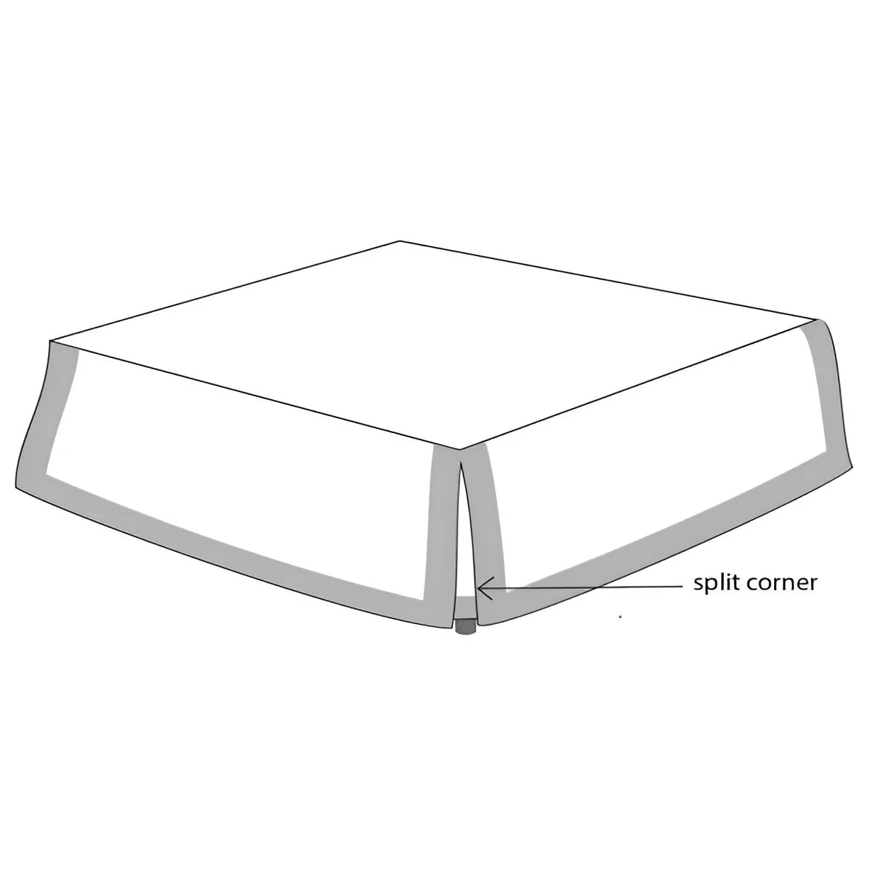 400TC Sateen Solid Cotton Border Frame Tailored Bed Skirt