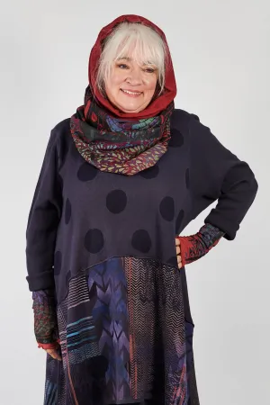 4175 Stretch Infinity Scarf Elegant Red-P