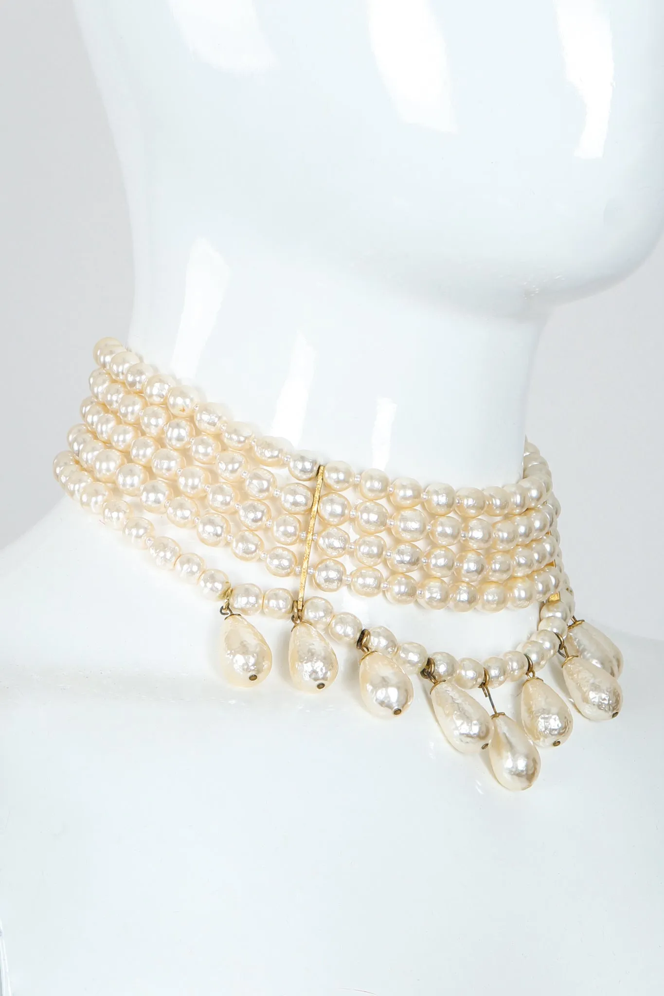 5-Strand Pearl Fringe Choker
