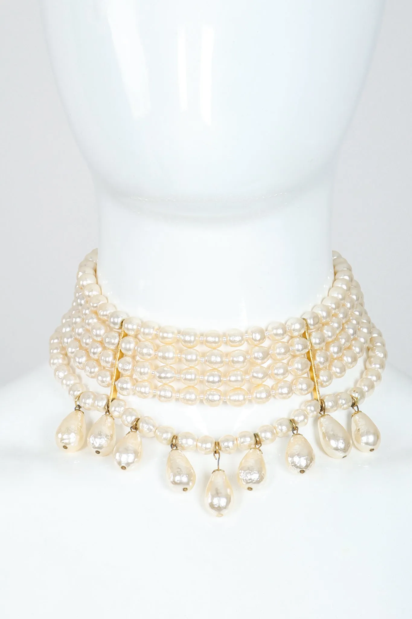 5-Strand Pearl Fringe Choker