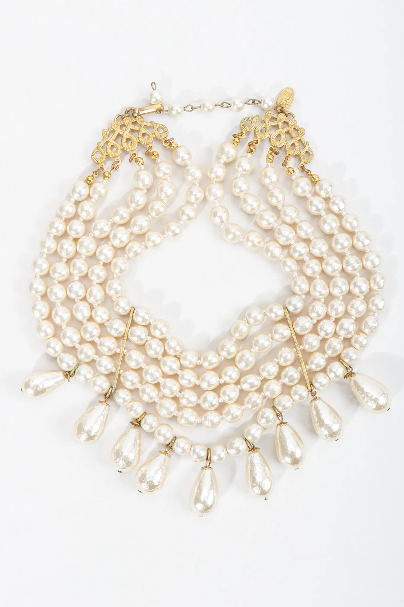 5-Strand Pearl Fringe Choker