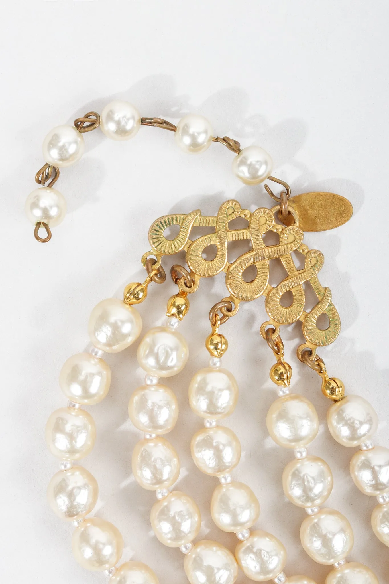 5-Strand Pearl Fringe Choker