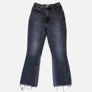 Abercrombie &amp; Fitch Ultra High Rise The Kick FlareJean Crop Black Fray 25/0