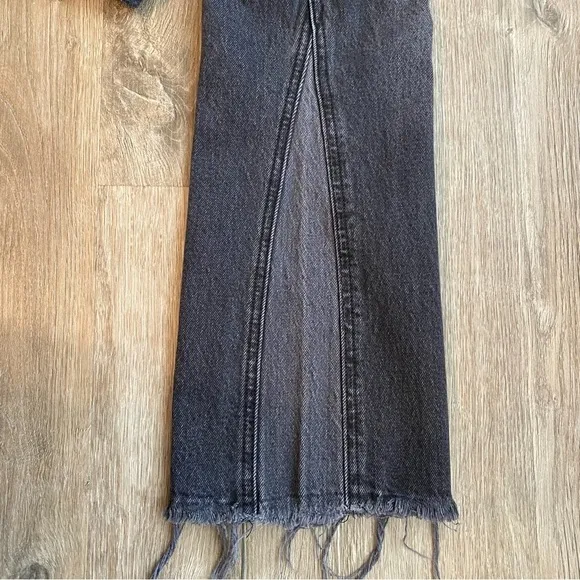 Abercrombie &amp; Fitch Ultra High Rise The Kick FlareJean Crop Black Fray 25/0