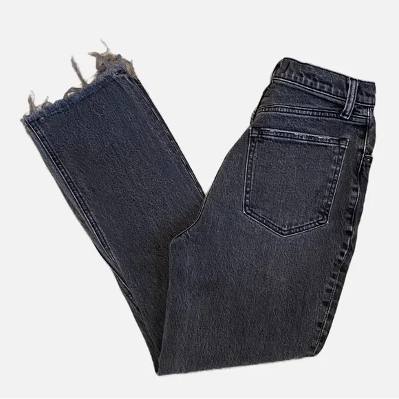Abercrombie &amp; Fitch Ultra High Rise The Kick FlareJean Crop Black Fray 25/0