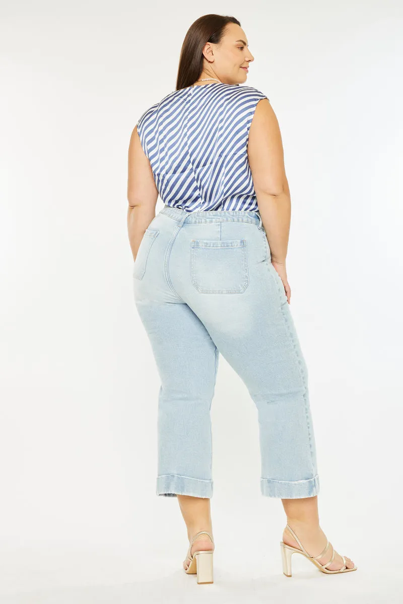 Abigail High Rise Cropped Flare Jeans (Plus size)