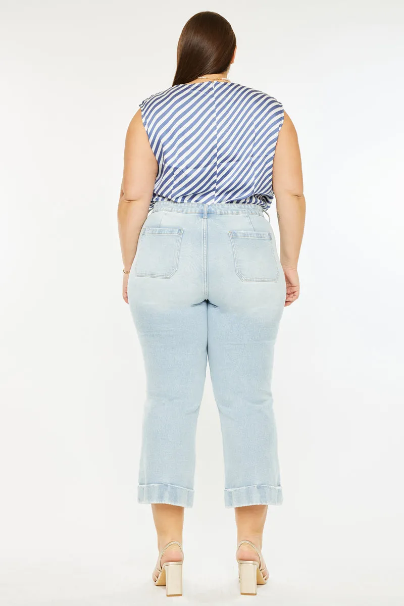 Abigail High Rise Cropped Flare Jeans (Plus size)