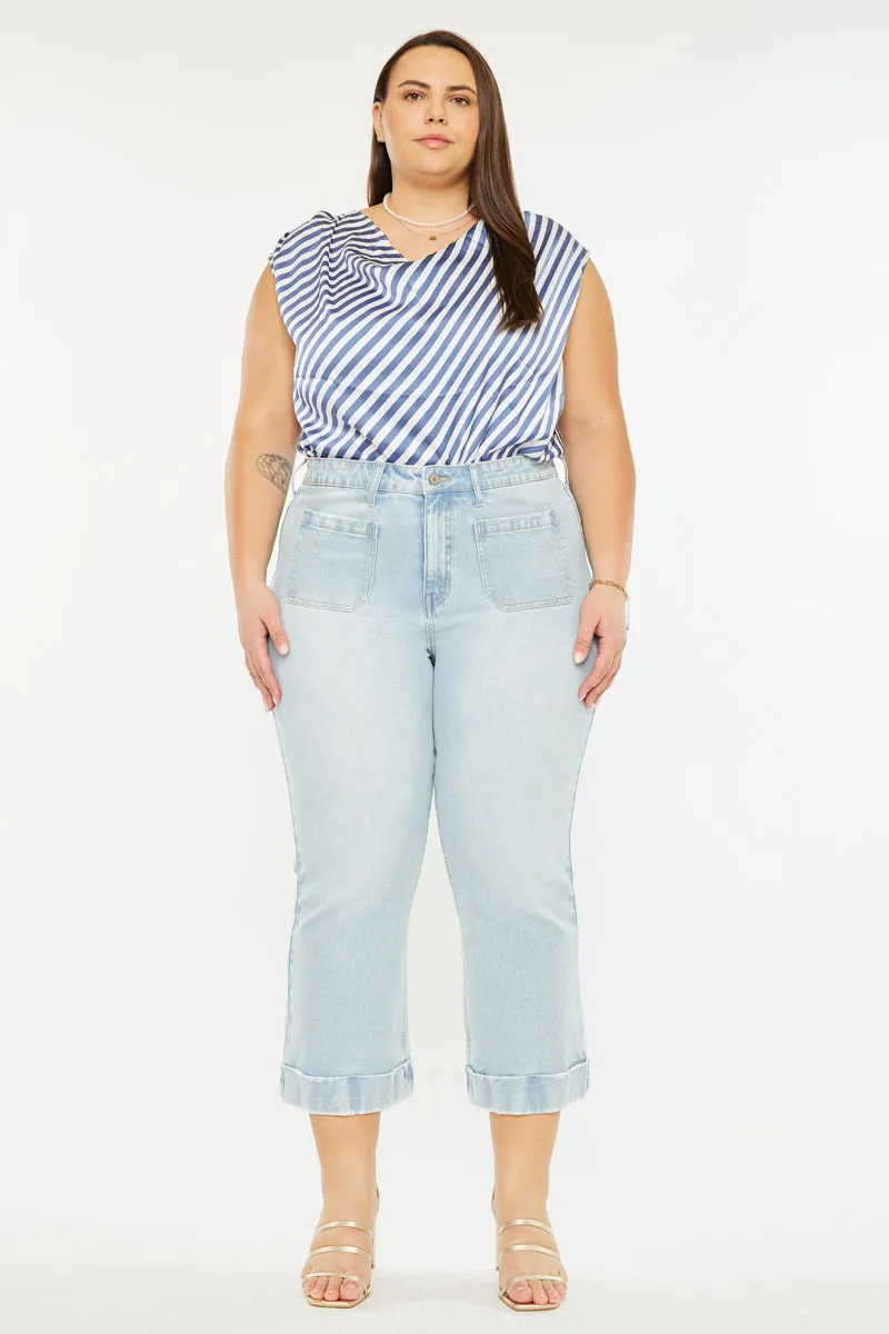Abigail High Rise Cropped Flare Jeans (Plus size)