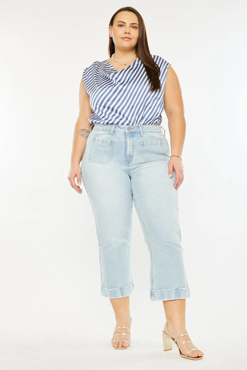Abigail High Rise Cropped Flare Jeans (Plus size)