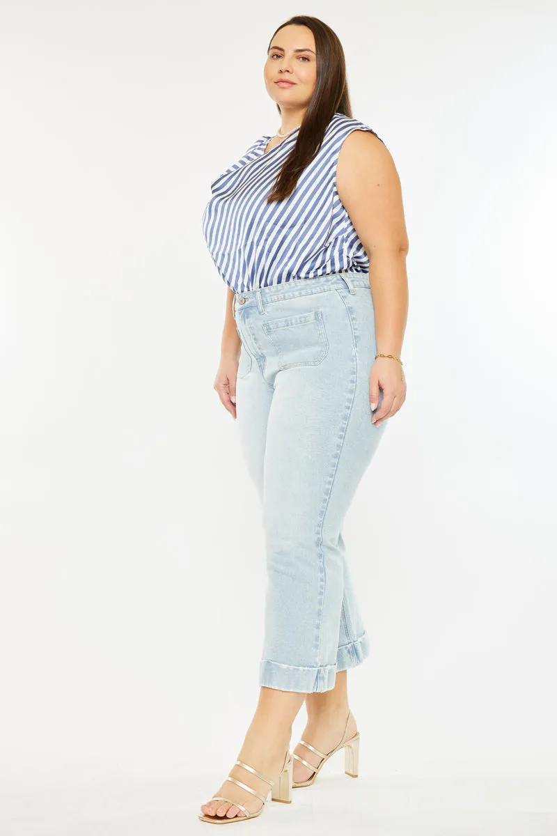 Abigail High Rise Cropped Flare Jeans (Plus size)
