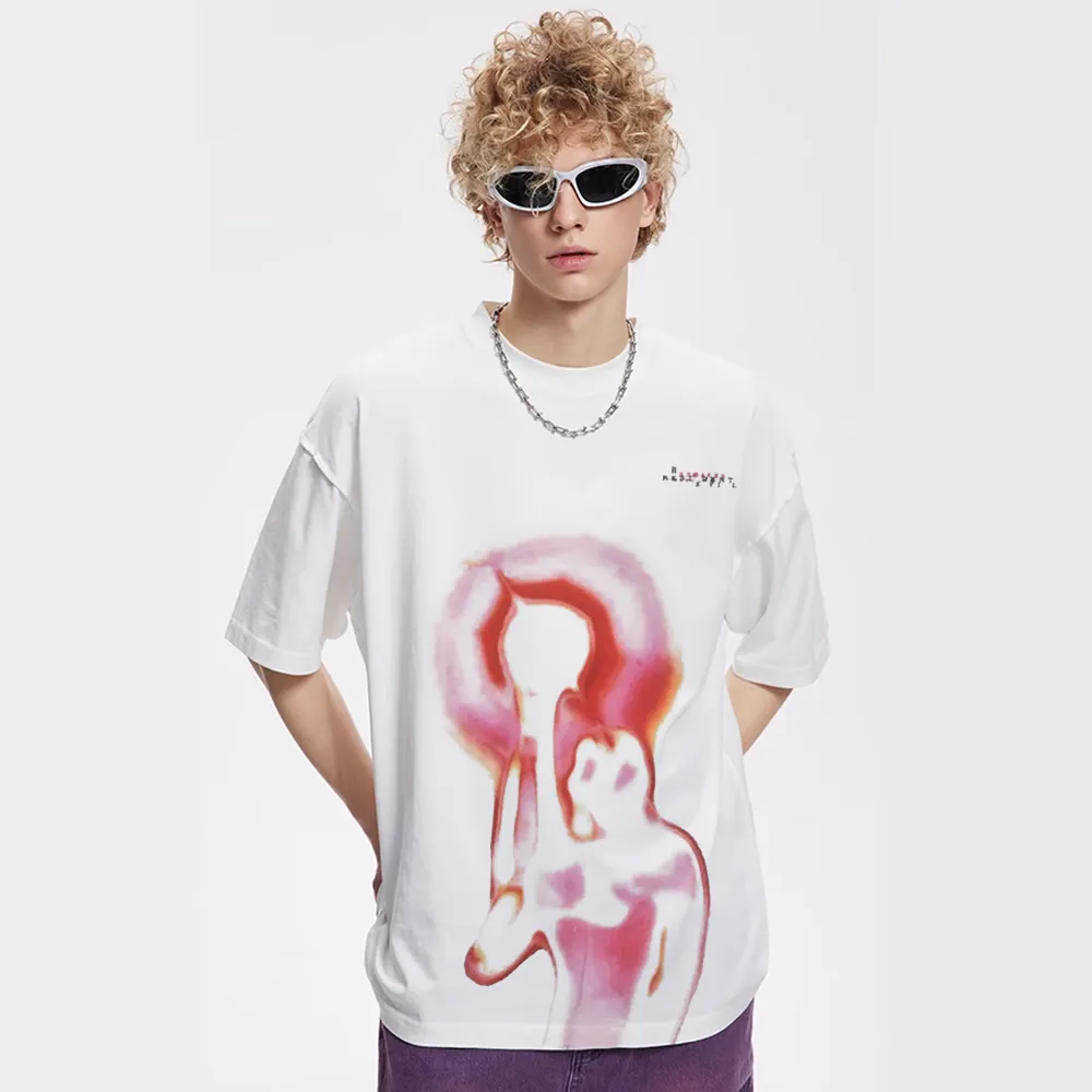 Abstract Red Light And Shadow T-Shirt