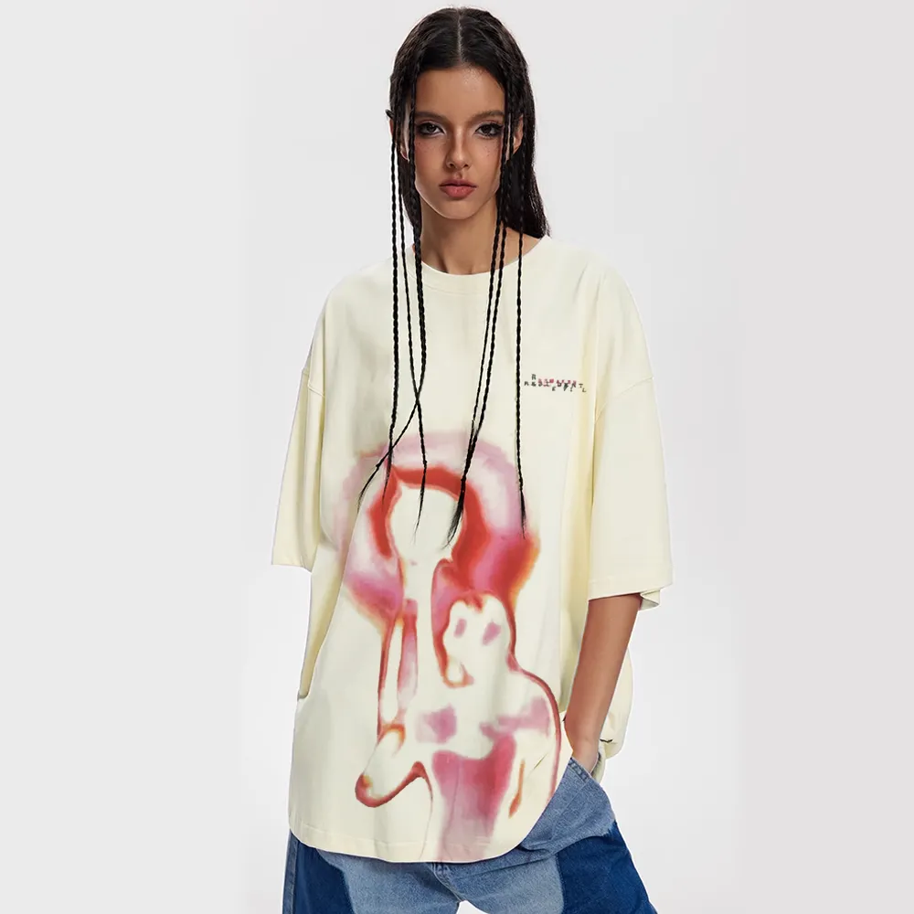 Abstract Red Light And Shadow T-Shirt