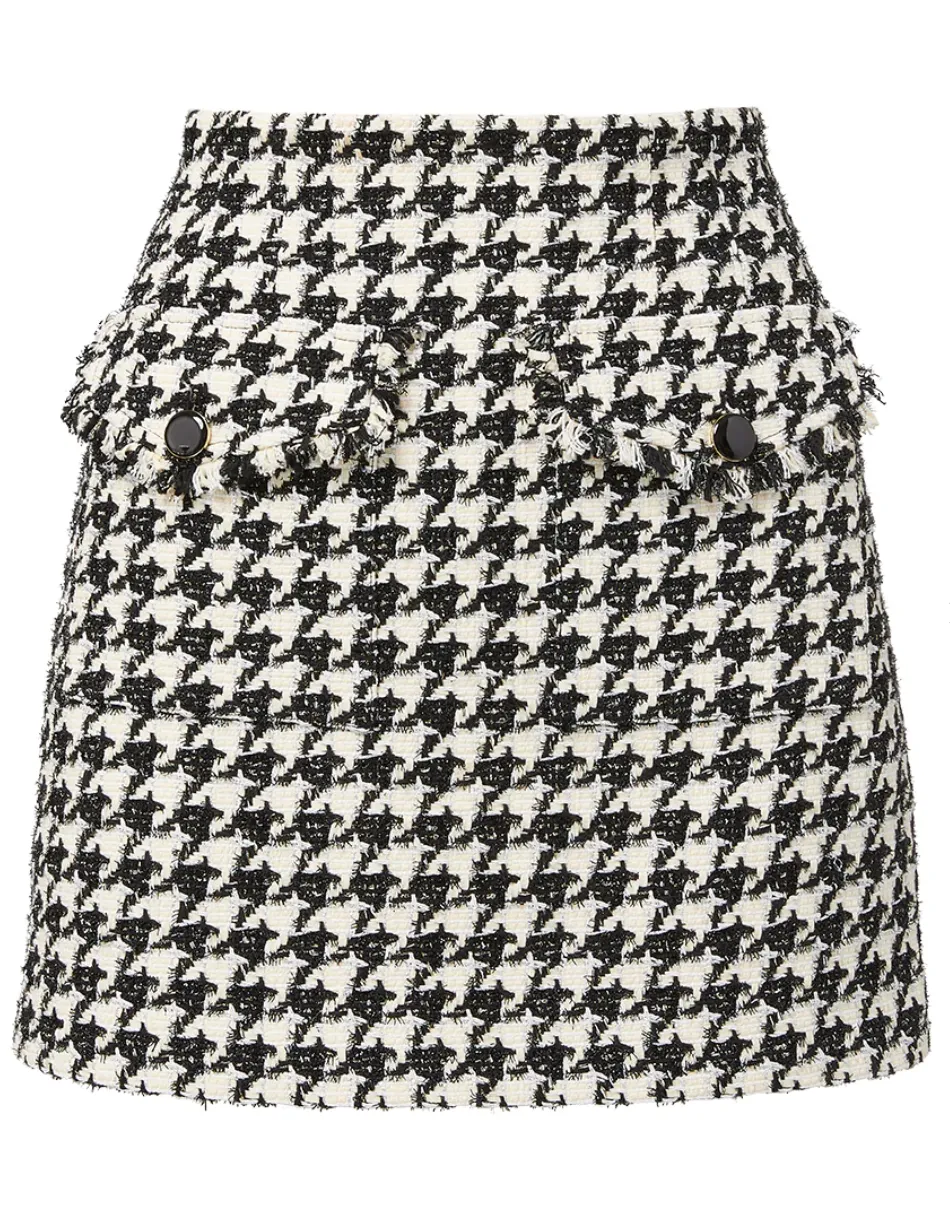 ADRIEL HOUNDSTOOTH SKIRT