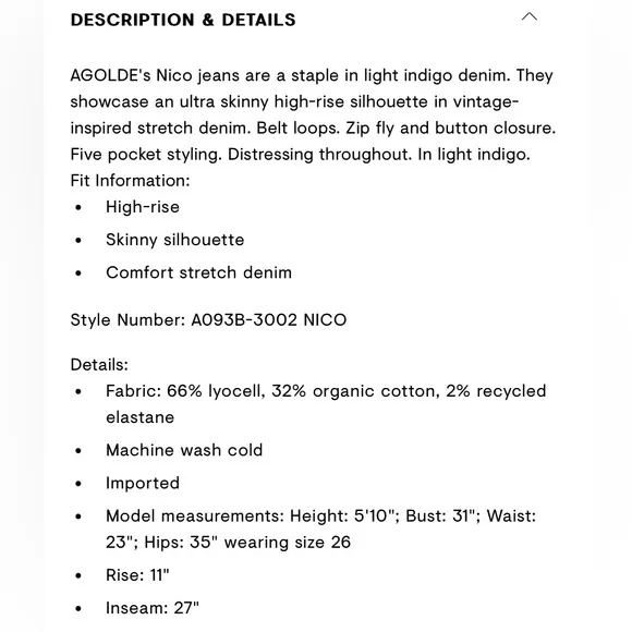 AGolde Nicos High Rise Skinny Jeans