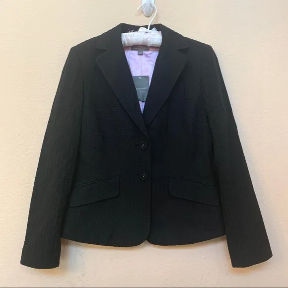 Ann Taylor Navy Blue Textured 2 Button Blazer NWOT