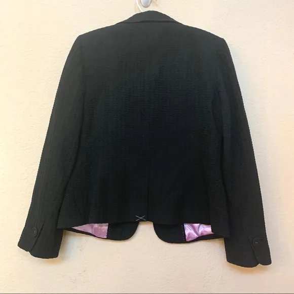 Ann Taylor Navy Blue Textured 2 Button Blazer NWOT