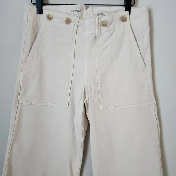 Anthropologie Pilcro | The Kit High Rise Wide Leg Utility Trouser Jeans - Sz 28