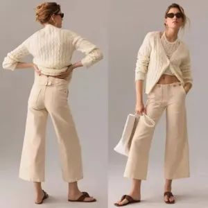 Anthropologie Pilcro | The Kit High Rise Wide Leg Utility Trouser Jeans - Sz 28