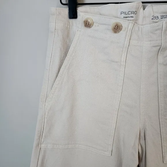 Anthropologie Pilcro | The Kit High Rise Wide Leg Utility Trouser Jeans - Sz 28