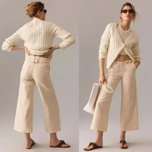 Anthropologie Pilcro | The Kit High Rise Wide Leg Utility Trouser Jeans - Sz 28