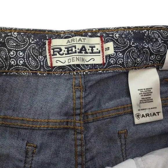 Ariat R.E.A.L. Denim NWT Ella Deconstructed Cropped Boot Jeans Mid Rise Size 32
