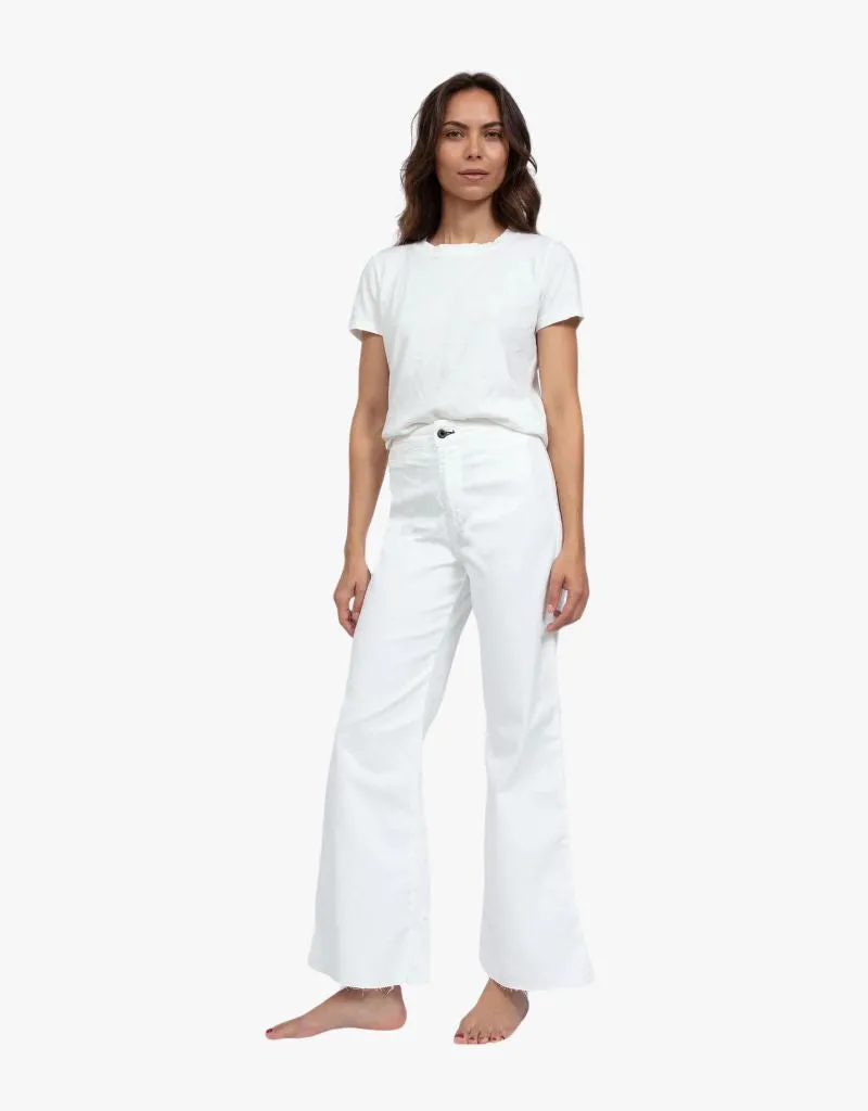 ASKK NY Cropped Brighton Twill Jeans in Ivory