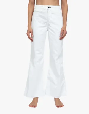 ASKK NY Cropped Brighton Twill Jeans in Ivory