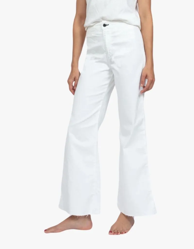 ASKK NY Cropped Brighton Twill Jeans in Ivory