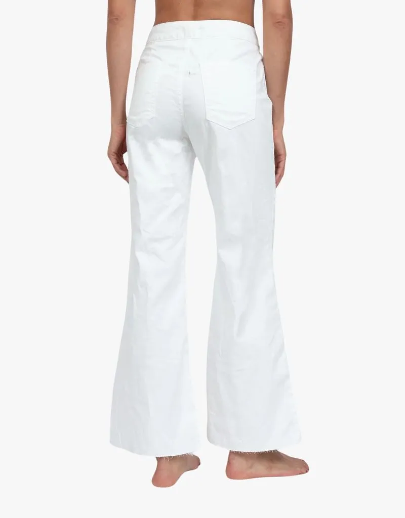 ASKK NY Cropped Brighton Twill Jeans in Ivory
