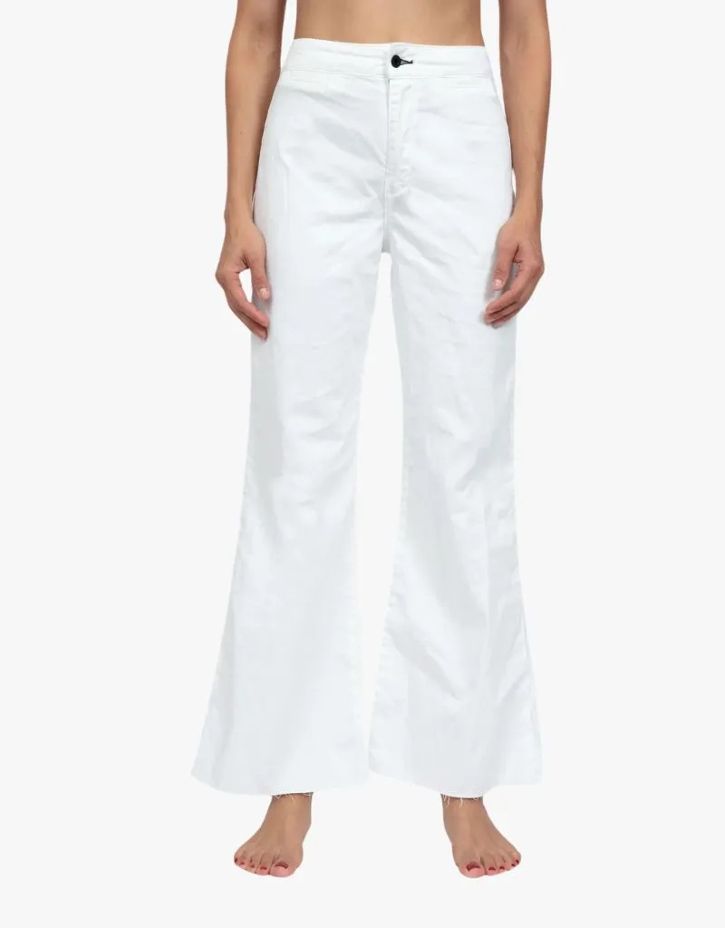 ASKK NY Cropped Brighton Twill Jeans in Ivory
