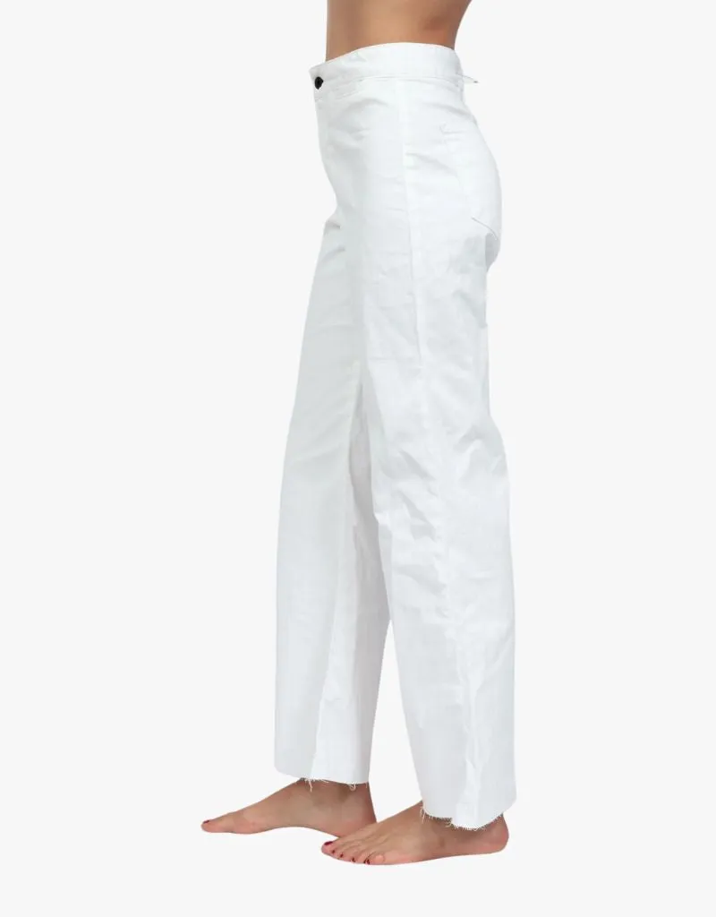 ASKK NY Cropped Brighton Twill Jeans in Ivory