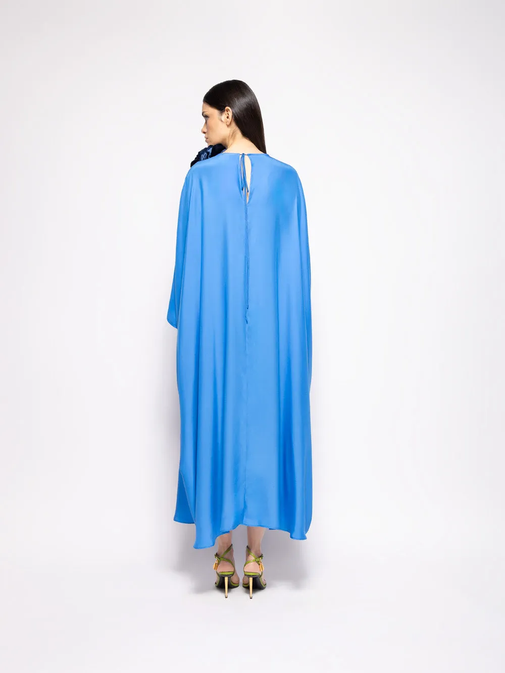 Auriga Blue Silk Kaftan Dress