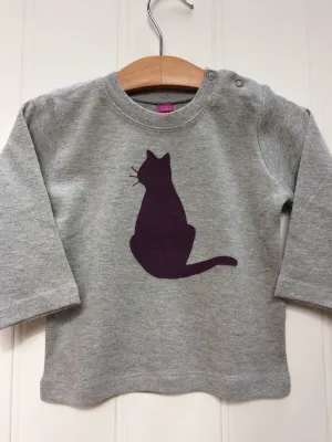 Baby Cat - Long Sleeved T-shirt - Grey