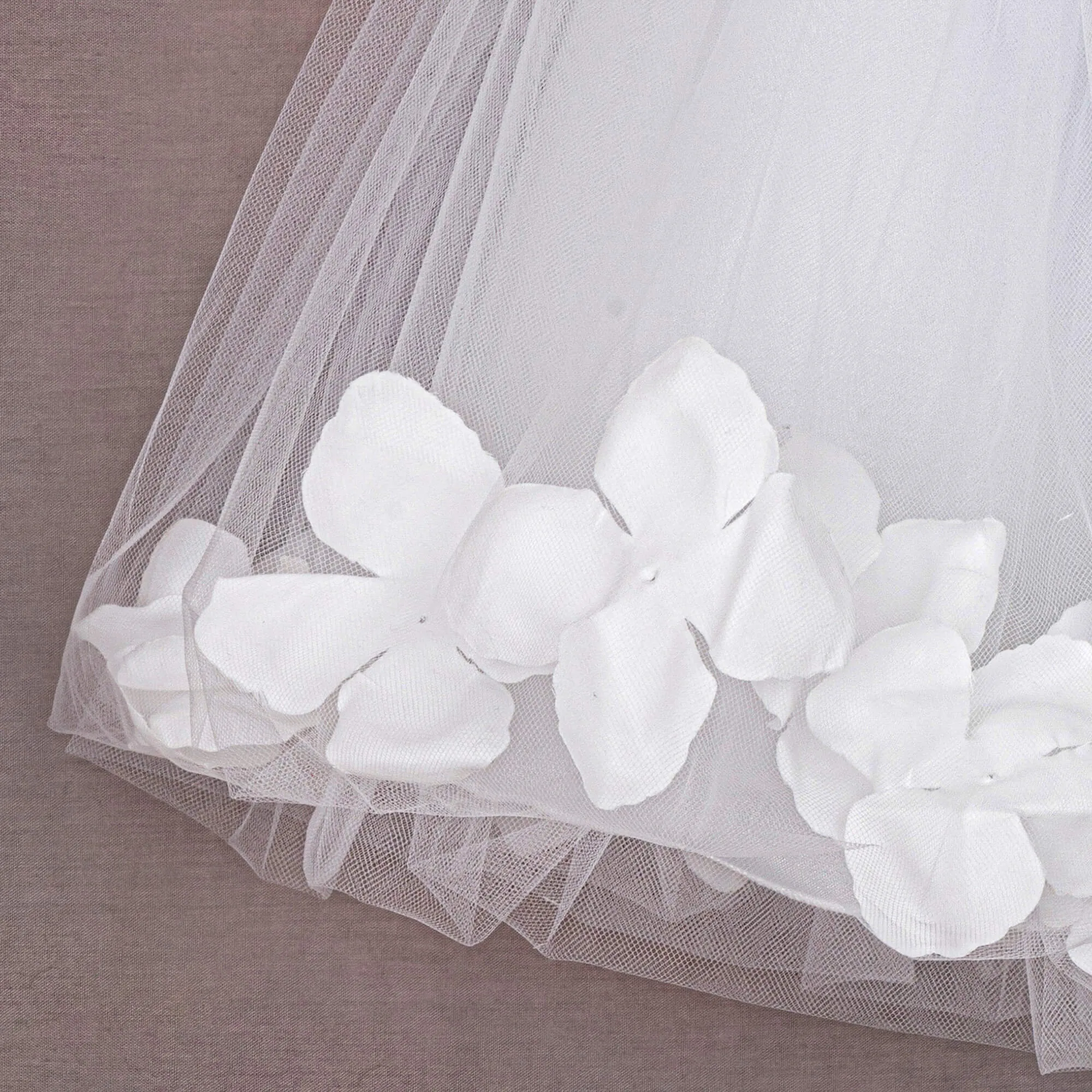 Baby Kenza - Sequin White and White Petals